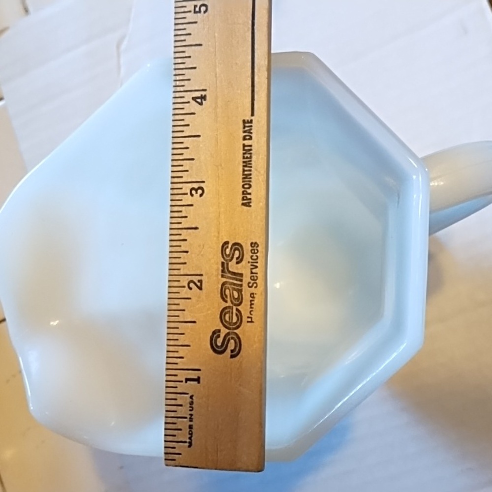 White Milk Glass Pitcher (Grape Design) - Picture 10 of 11